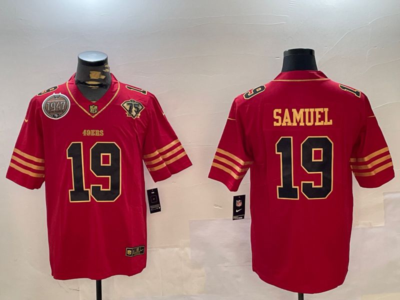 Men San Francisco 49ers #19 Samuel Red Gold 2024 Nike Limited NFL Jersey style 12301->san francisco 49ers->NFL Jersey